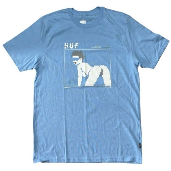 HUF Pixel Twerk Girl High Score Graphic T-Shirt Size M NWOT Retro Video Game Tee - Picture 1 of 4